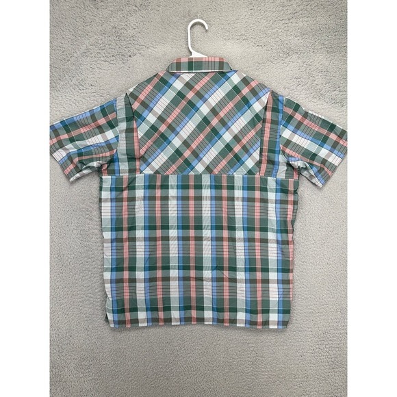 Columbia Shirt Adult Large Green Nylon Hiking Vented Fishing Button Down Mens - Picture 3 of 11